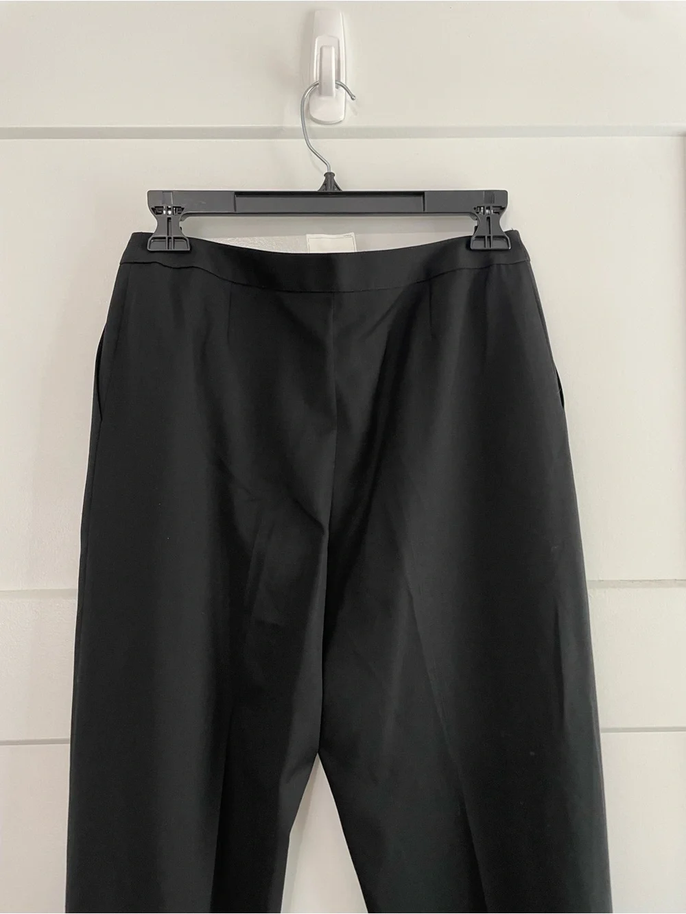 Vintage Chanel Straight Leg Trousers 38 Black Wool Quiet Luxury Pants